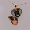 Locket pendant heart shape 18ct gold paw pad dog