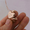 Locket pendant heart shape 18ct gold paw pad dog