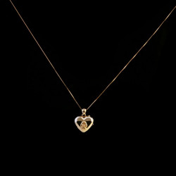 Locket pendant heart shape 18ct gold paw pad dog