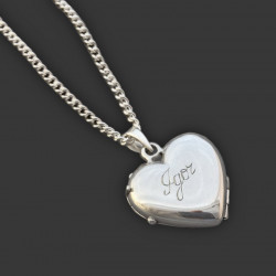 Locket pendant heart shape with dog paw pad pet jewelry sterling silver