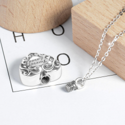 "Aimé pour toujours" Pendentif d'amour en argent sterling massif