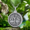 "Arbre en chêne" Pendentif Funéraire argent sterling massif