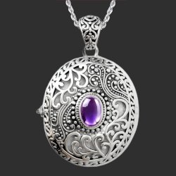 Catherine the great Amethyst Locket Pendant