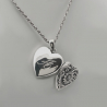 "Daisy heart"  Handmade Keepsake Locket Pendant solid Sterling Silver for photos