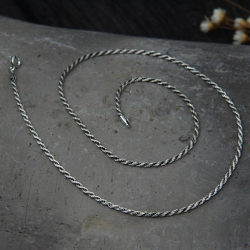 Corde torsadée
  Collier chaîne en argent sterling vieilli oxydé 925