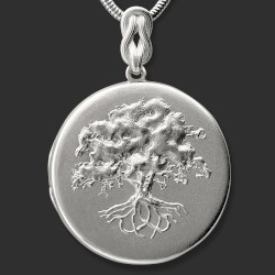 Arenado Relicario "Árbol de la Vida" grande plata sólida