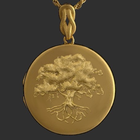 Tree of Life gold big size locket pendant