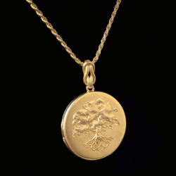 Tree of Life gold big-size locket pendant