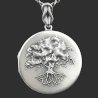 Arbre de vie pendentif médaillon porte photo qui s'ouvre, Pendentif cassolette, reliquaire  en argent, Métal oxydé