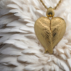 "Archangel Wings" Locket pendant from sterling silver gold plated