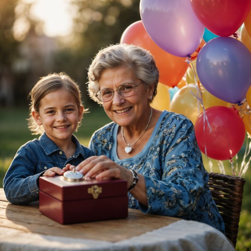 Un couple célébrant leur anniversaire avec un médaillon personnalisé, un cadeau sentimental.